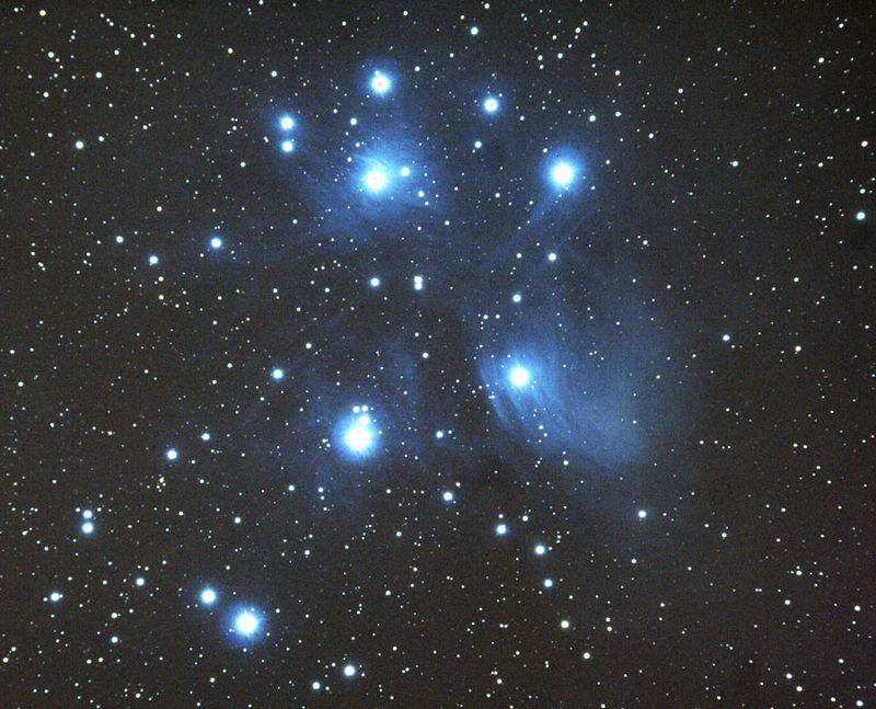 M45 in Taurus
Taken at Tuesnoad.071207. 
10 x 300 secs.
Beautiful sky
Link-words: messier