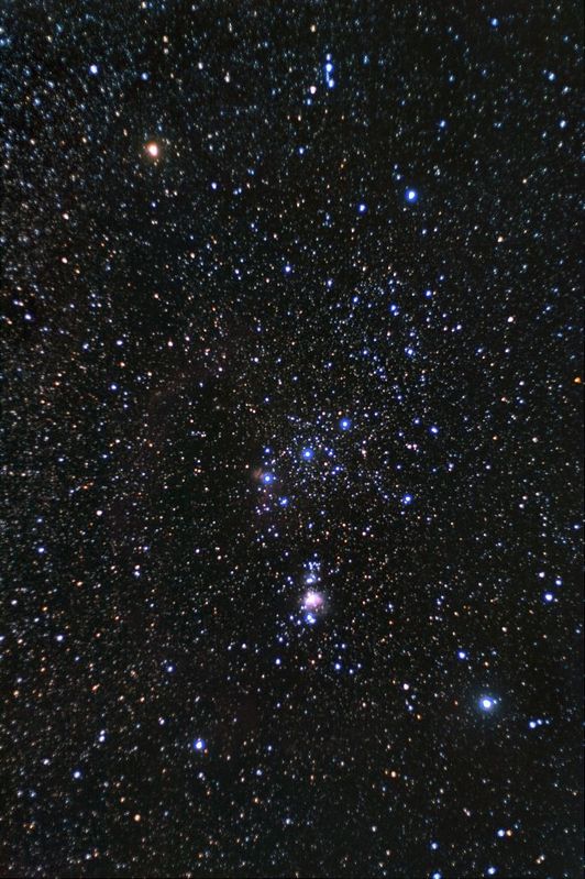 Orion
Constellation of Orion showing nebulae and a faint hint of Barnard's Loop
