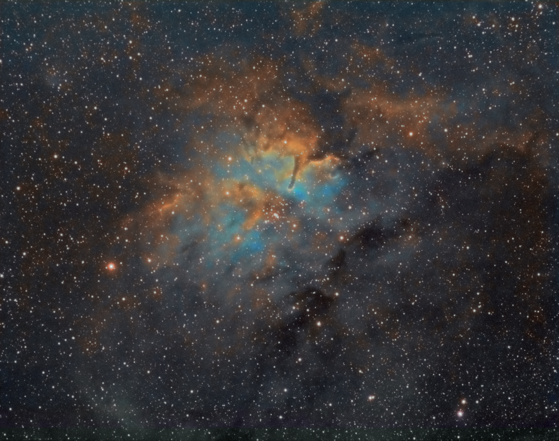 NGC6820
Dual Rig
ED80 and Atik460EX 
ED72 and Atik 460EX
HEQ5
Ha 20 x 600secs 
Oiii 8 x 300secs binned
Sii 8 x 300secs binned 
Total 4 hours 40mins

SE London Bortle 8 

There is a faint PN Lan 21 top left, which is just starting to appear.
Link-words: CarolePope