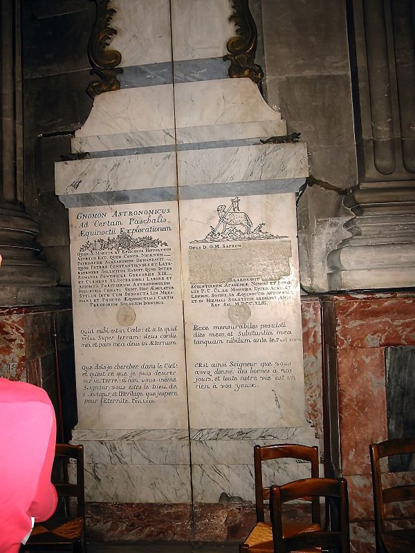Paris Observatory Trip 
Paris Observatory Trip 
Base of the Gnomen. In the Church of St Sulpice and mentioned in the Da Vinci Code. Used to calculate the date of Easter each year.
Link-words: Paris2007