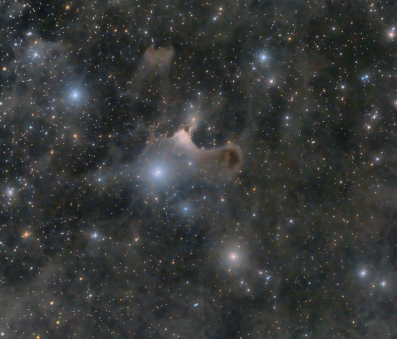 Praying Ghost Nebula VDB141
Combined data from 2013 4h 50min with data from 2022 taken at Kelling Heath 1 hour, and Notgrove 30mins.
As there was little data in 2022 (due to weather) I decided to combine with the data taken in 2013 at Les Granges which was a much larger FOV with completely different equipment.  
Link-words: CarolePope
