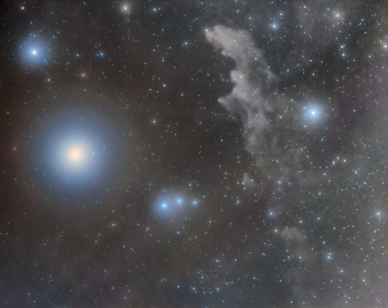 Witch Head Nebula WIP
Part 1 of this project.

Data from East Sussex on 14th October 2023 

Lum 10 x 600
RGB 10 x 600 each
total 3 hours 20m

Samyang lens 135mm @ F2.8
Atik460EX on HEQ5

Plan to add more colour and Ha and more Lum if I can get to a dark location.
Link-words: CarolePope