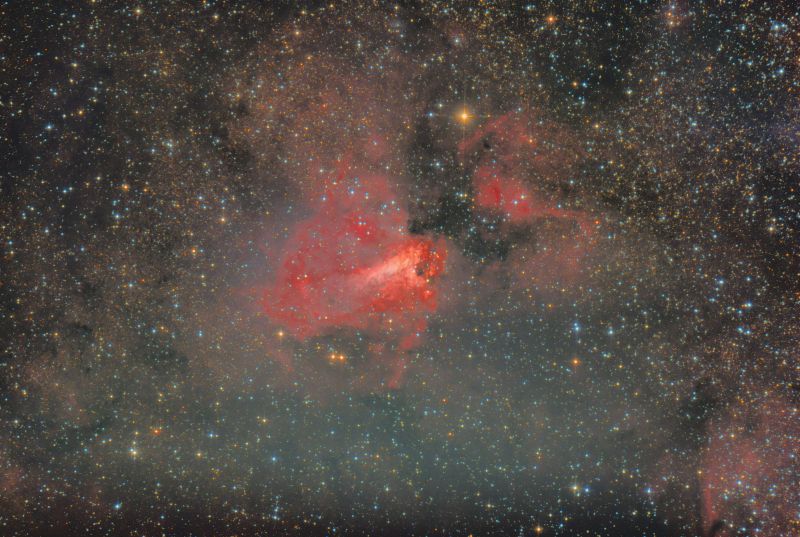 M17 Omega/Swan Nebula 2019-07-05 Manche, France
M17_OmegaSwan 14xE250s_G121_O4_Bin1x1_2019-07-05_ASI294__Color__T-15C_DT No Calibration 
Link-words: Duncan