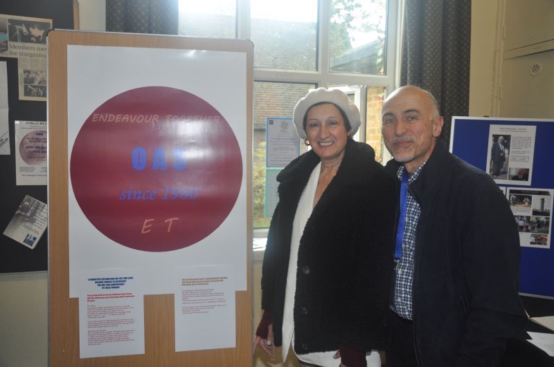 OAS 40th Anniversary Event 16-10-2021, Jules and Klitos in front of Jules' design
Link-words: Celebration2021