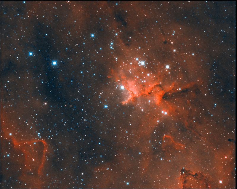Melotte15
A reprocess of my data by Carole (for comparison)
The centre of the heart nebula
In Hydrogen Alpha and Oxygen 3
Took RGB but only used the Ha as the resolution was far better.
