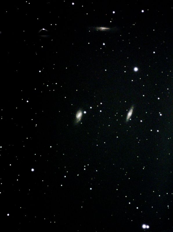 M65, M66 and NGC3628 in Leo 
Rather too close to the half moon, but shows what a little Dwarf II can do
