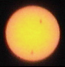 The two huge sunspotscaptured on video during the day.