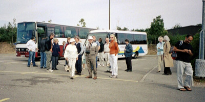 OAS members arriving at the National Space Centre on 2004 September 12th