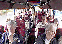 Members in the bus heading for the next mystery stop