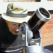 Joe observing the transit through a suitably filtered telescope