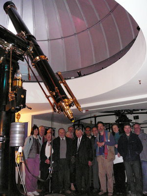 OAS members in the Fry telescope dome at Mill Hill