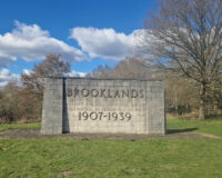 The Brooklands Racetrack commemorative sign